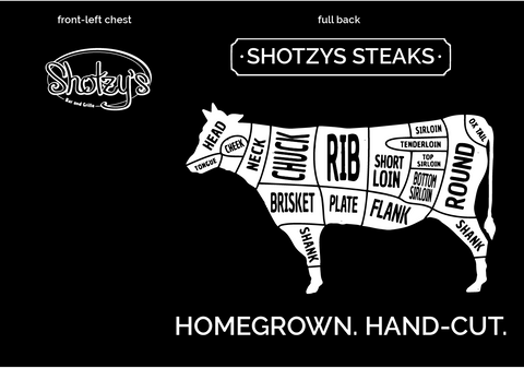 Shotzys Steaks T-Shirt Order